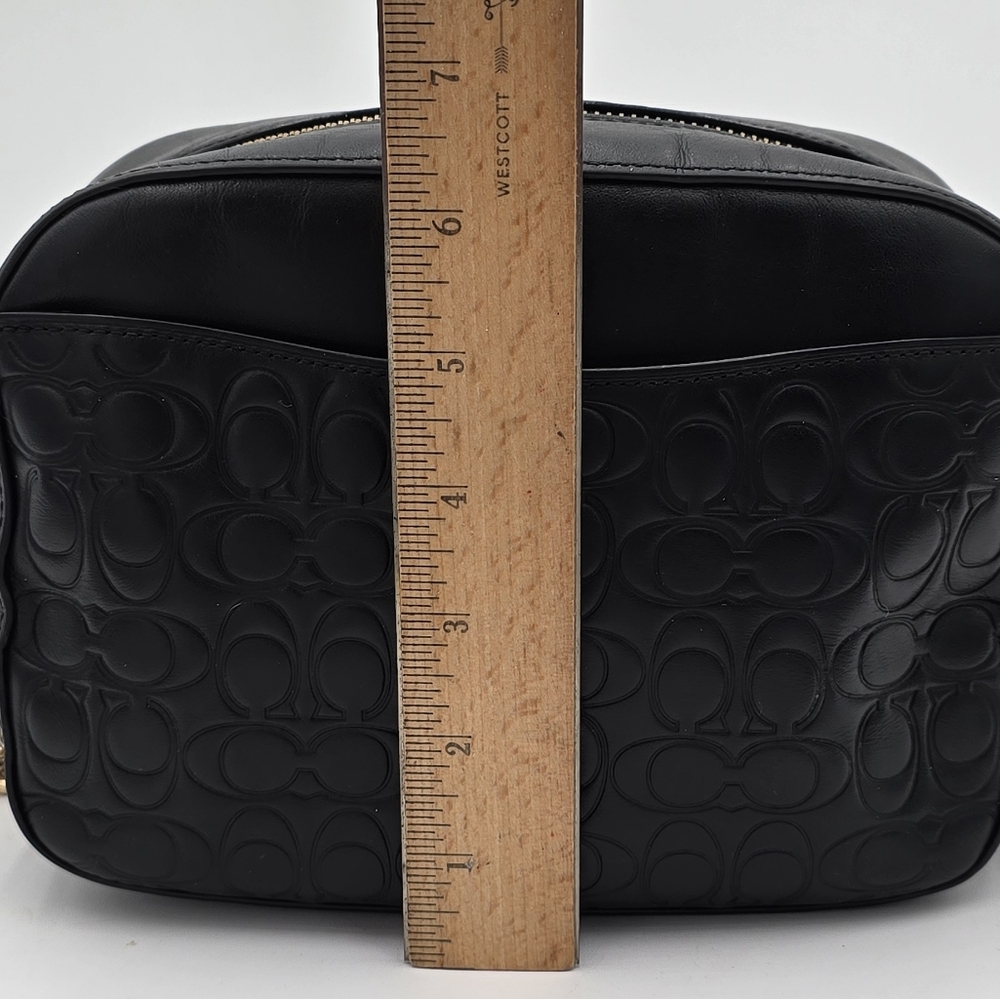 Coach Camera Bag w/ Signature Embossed Leather in Black, EUC - Picture 11 of 15